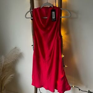 Nasty Gal Satin Cowl Halter Neck Mini Dress NWT